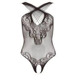 NO:XQSE - Floral Lace Halterneck Bodysuit - Black (S-L)