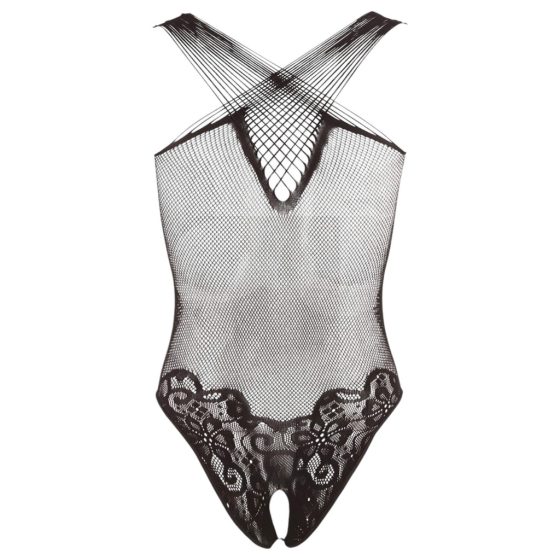 NO:XQSE - Floral Lace Halterneck Bodysuit - Black (S-L)