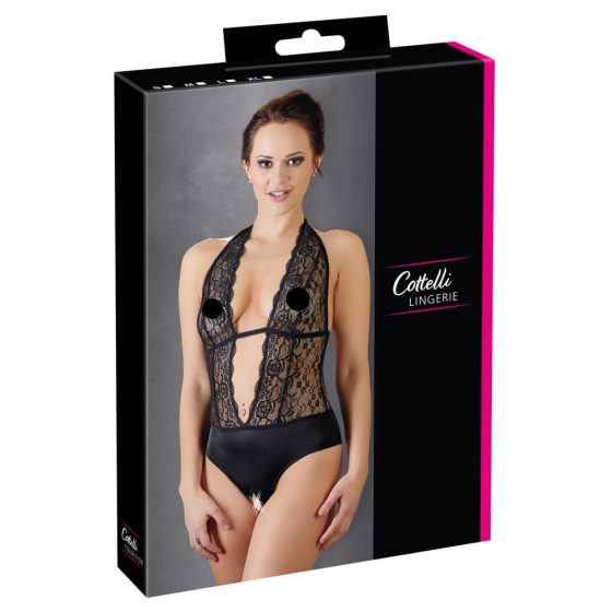 Cottelli - Lace Halterneck Bodysuit (Black)