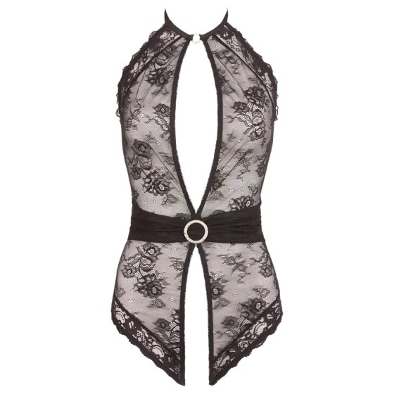 Abierta Fina - Floral Lace Magic - Bodysuit (Black)