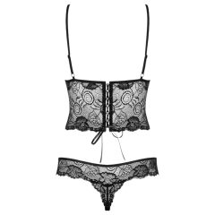 Obsessive Alluria - Floral Lace Bodysuit (Black)