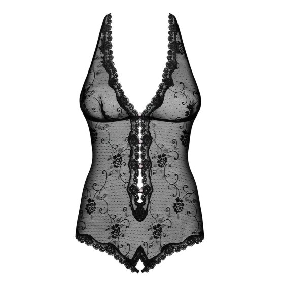 Obsessive Fiorenta - Pearl and Lace Bodysuit (Black)