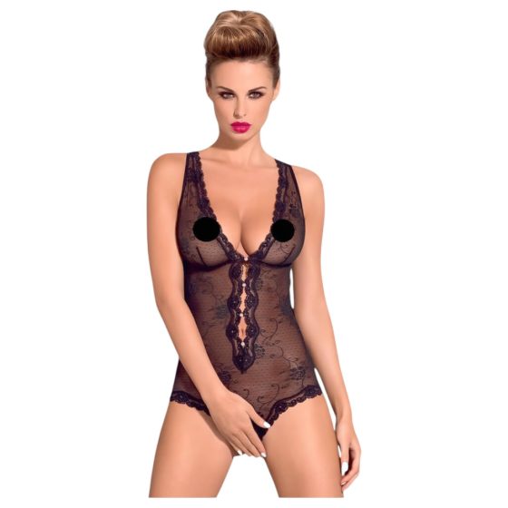 Obsessive Fiorenta - Pearl and Lace Bodysuit (Black)