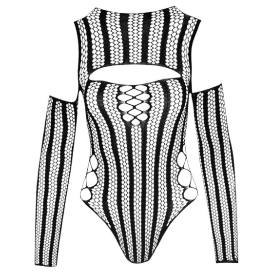 NO:XQSE - Long Sleeve Mesh Bodysuit - Black (S-L)