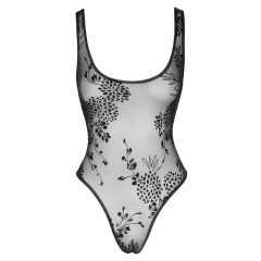 Noir - Transparent Floral Bodysuit (Black)