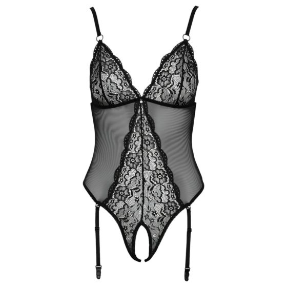 Cottelli - Suspender Lace Open Body (Black)