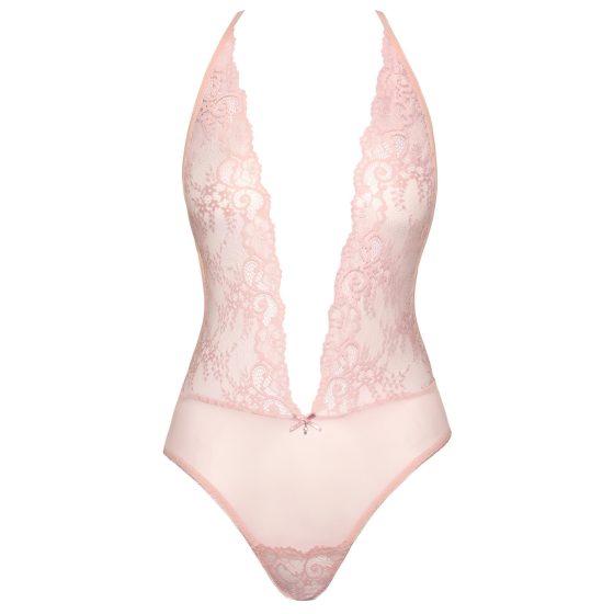 Kissable - Deep V-Neck Lace Bodysuit (Pink)