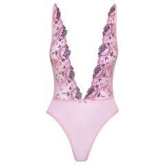 Kissable - Pink Rosette Embroidered Bodysuit