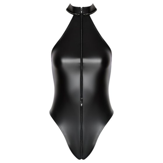 Noir - Glossy Halterneck Bodysuit (Black)