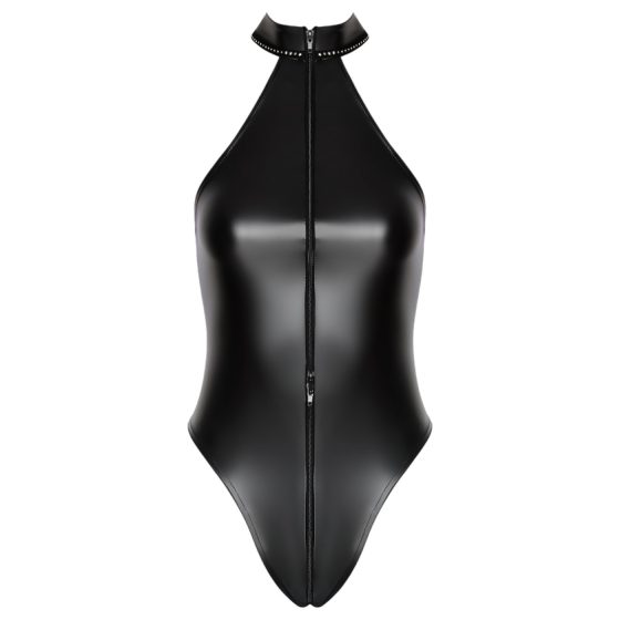 Noir - Glossy Halterneck Bodysuit (Black)