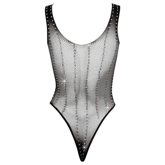 Cottelli - Rhinestone Fishnet Bodysuit (Black) - Sizes S-L