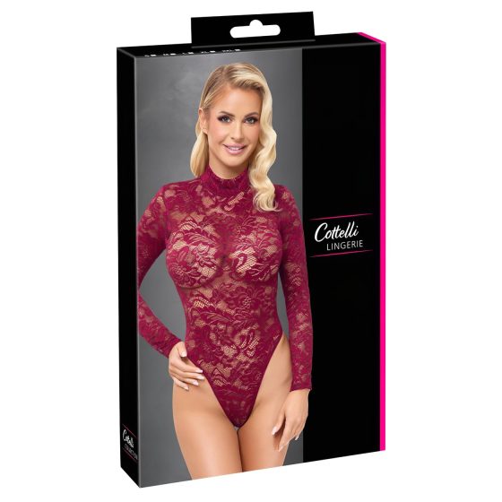 Cottelli - Transparent Lace Body (Red)