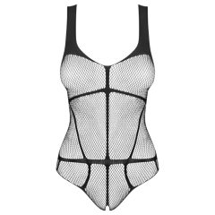 Obsessive B336 - Sheer Open Mesh Bodysuit (Black) - S-L