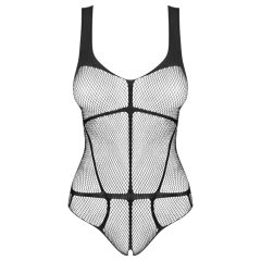 Obsessive B336 - Sheer Open Mesh Bodysuit (Black) - S-L