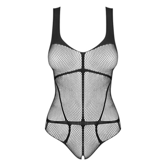 Obsessive B336 - Sheer Open Mesh Bodysuit (Black) - S-L