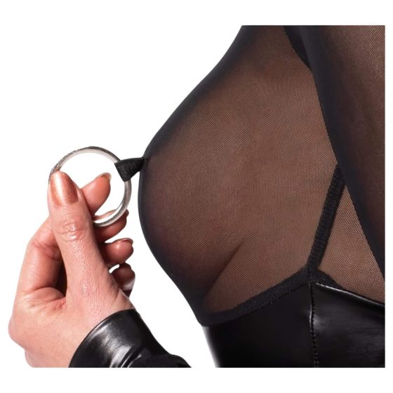 Noir - Shiny Sheer Bodysuit (Black)