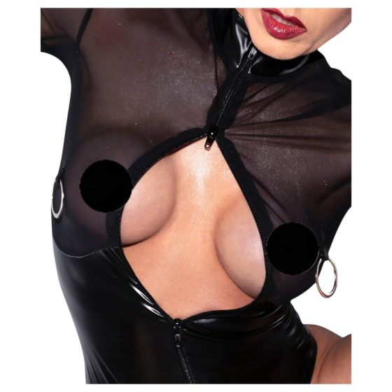 Noir - Shiny Sheer Bodysuit (Black)