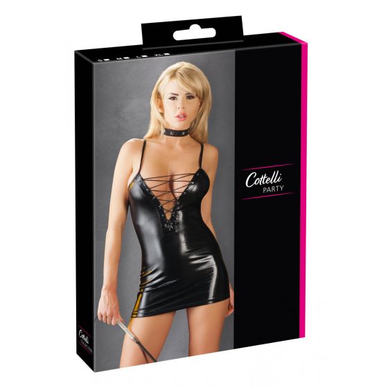 Cottelli - Glossy Dress with Corset (Black)