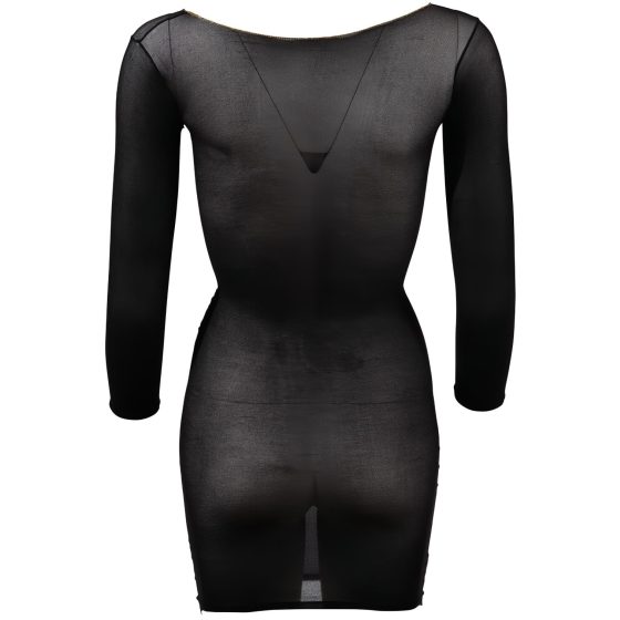 NO:XQSE - Long Sleeve, Sheer Bodystocking - Black (S-L)