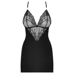   Obsessive 828-CHE-1 - Rhinestone Strappy Dress with Thong (Black)