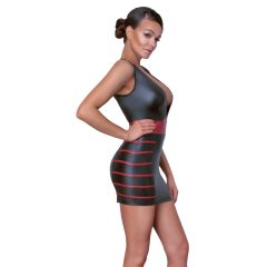 Cottelli Party - Striped Bodycon Dress (Black-Red)