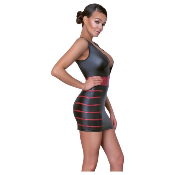 Cottelli Party - Striped Bodycon Dress (Black-Red)