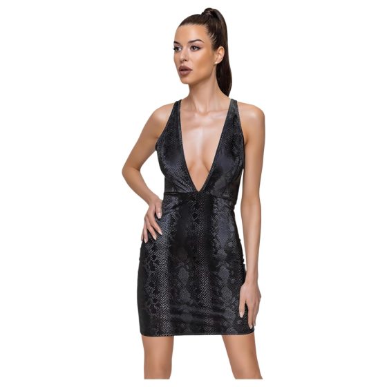 Cottelli Party - Black Snakeskin Print Dress