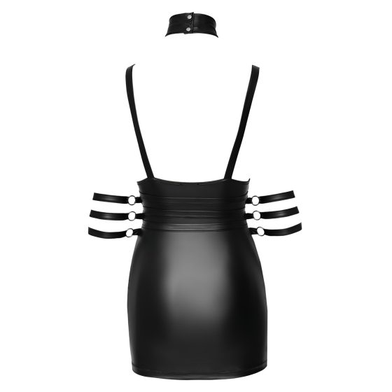 Cottelli Bondage - Glossy Mini Dress with Choker (Black)