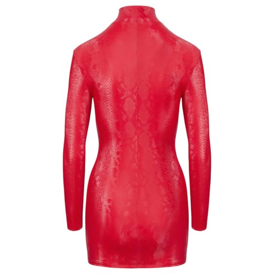 Cottelli - Snakeskin Pattern Mini Dress (Red)