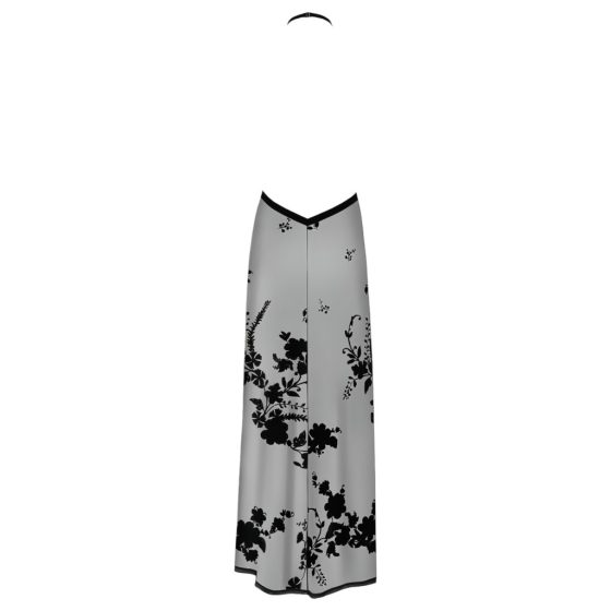 Noir - Fully Transparent Floral Maxi Dress (Black)