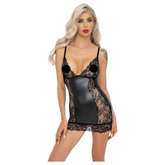 Sheer-sided Mini Dress (Black)