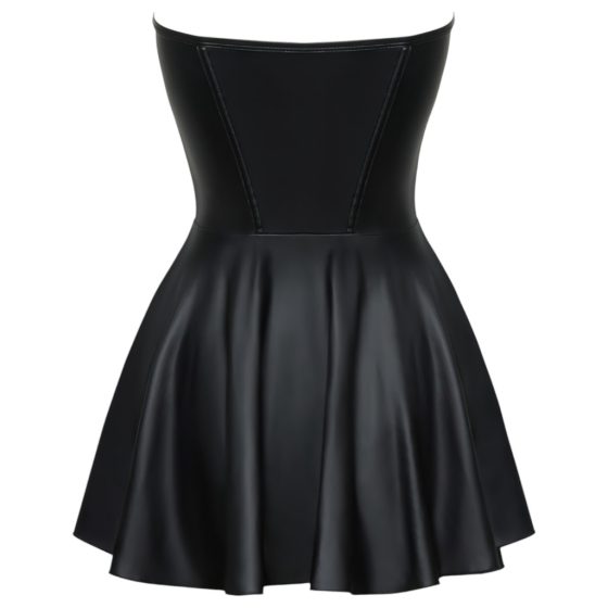 Cottelli - Shiny Mini Dress with Pleated Skirt (Black)