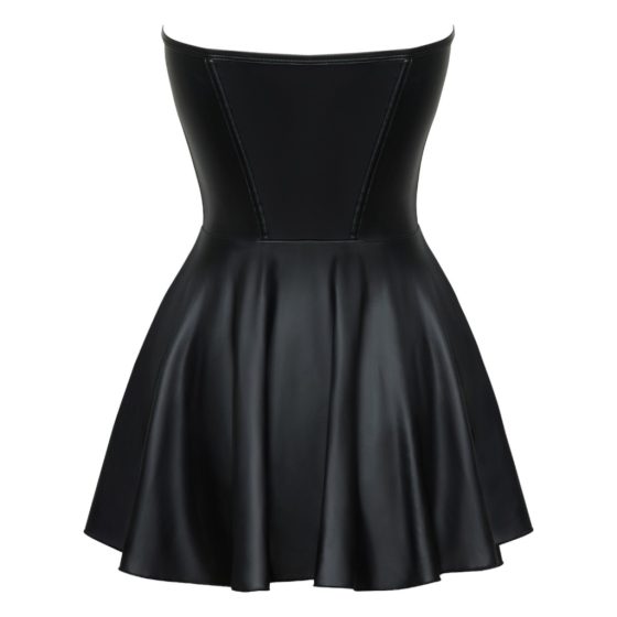 Cottelli - shiny mini dress with pleated skirt (black)