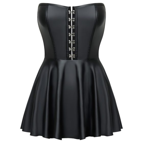 Cottelli - Shiny Mini Dress with Pleated Skirt (Black)