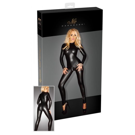 Noir - Shiny long sleeve jumpsuit (black)