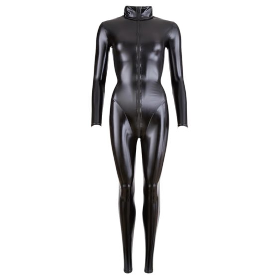 Cottelli - Glossy Long Sleeve Party Jumpsuit (Black)