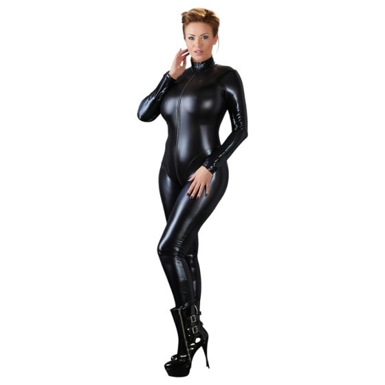 Cottelli Plus Size - Shiny Long Sleeve Party Jumpsuit (Black)