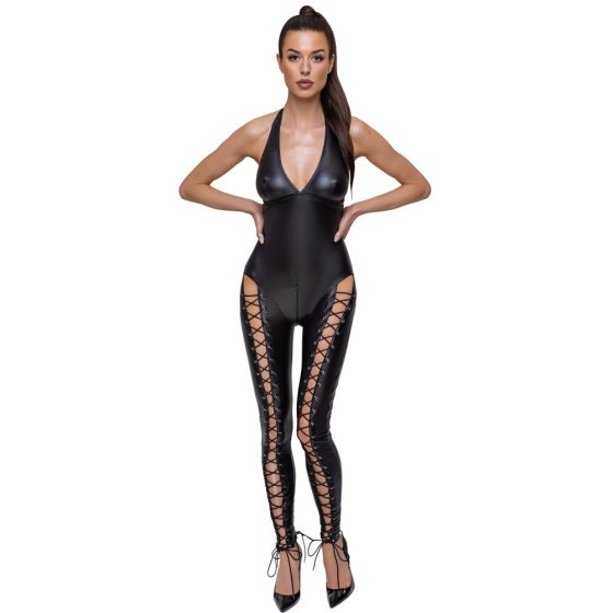 Cottelli Party - corset jumpsuit with halter neck (black)