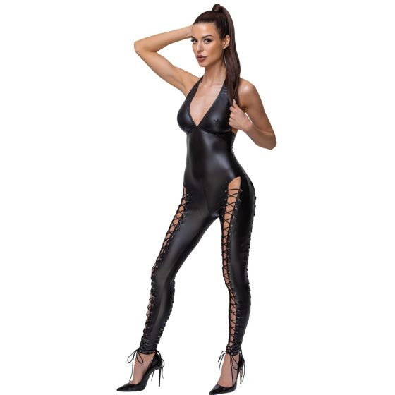 Cottelli Party - corset jumpsuit with halter neck (black)