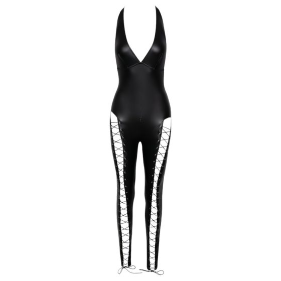 Cottelli Party - Halterneck Lace-Up Catsuit (Black)