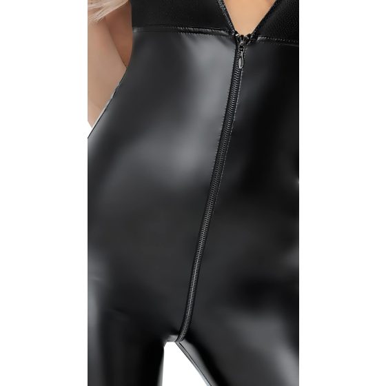 / Noir - Deep V-Neck, Halterneck Jumpsuit (Black)