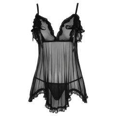 Cottelli - Sheer, Ruffled Babydoll (Black)