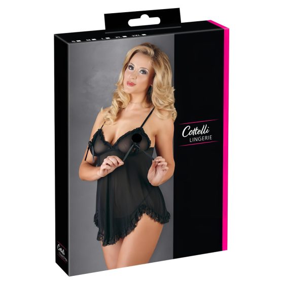 Cottelli - Light, Ruffled Babydoll (Black)