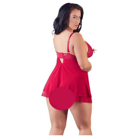 Cottelli Plus Size - Lace, Flowy Babydoll (Red)