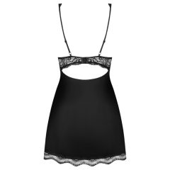   Obsessive Luvae - Floral Strappy Nightgown with Thong (Black)