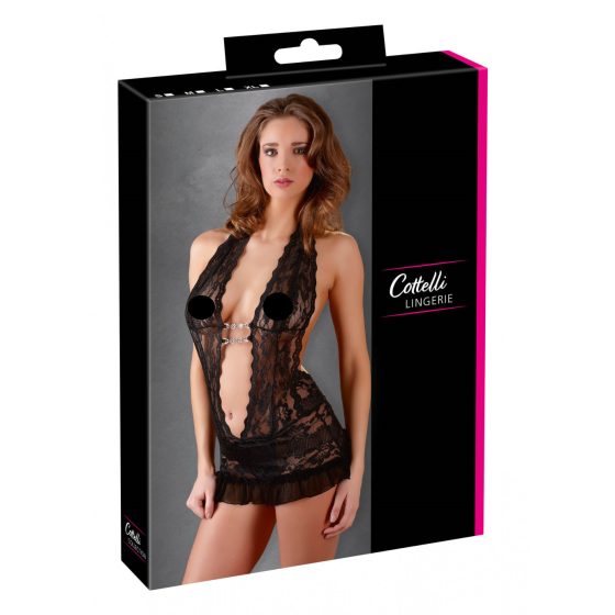 Cottelli - Lace mini with neck strap (black)