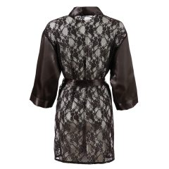 Cottelli - Satin Lace Short Kimono (Black)