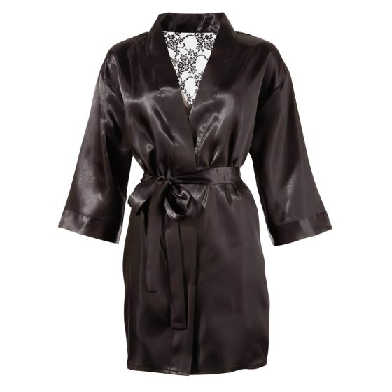 Cottelli - Satin Lace Short Kimono (Black)