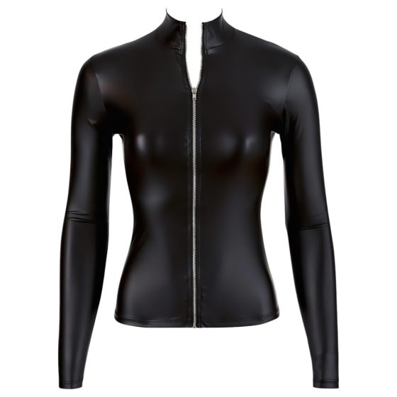 Cottelli - Shiny Long-Sleeve Women's Top (Black)