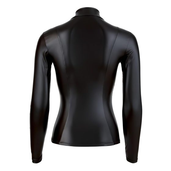 Cottelli - Shiny Long-Sleeve Women's Top (Black)